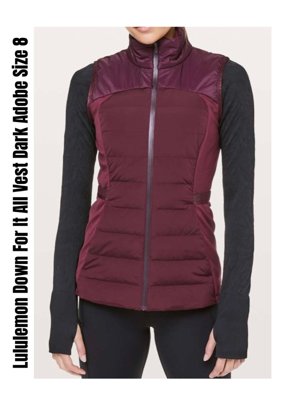 Lululemon Down For It All Vest Dark Adobe Size 8